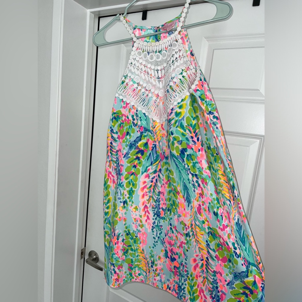 Lilly Pulitzer Pearl Swing Dress Catch The Wave Coral size 0 RARE